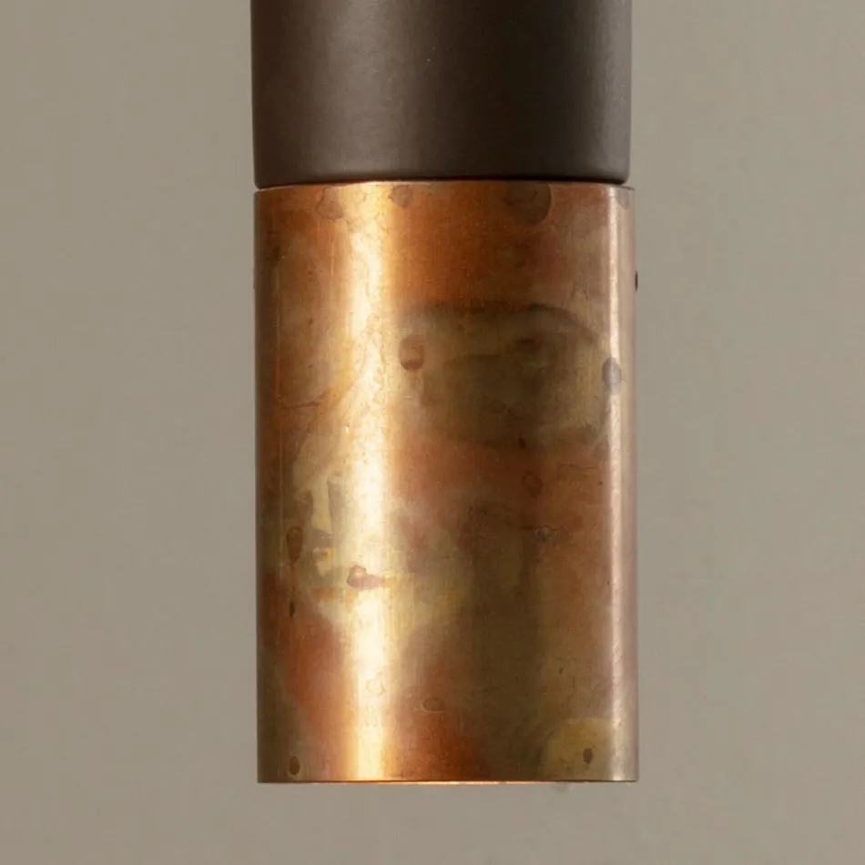 Hängande lampa i keramik och koppar handgjord i Italien - Toscot Match Viadurini