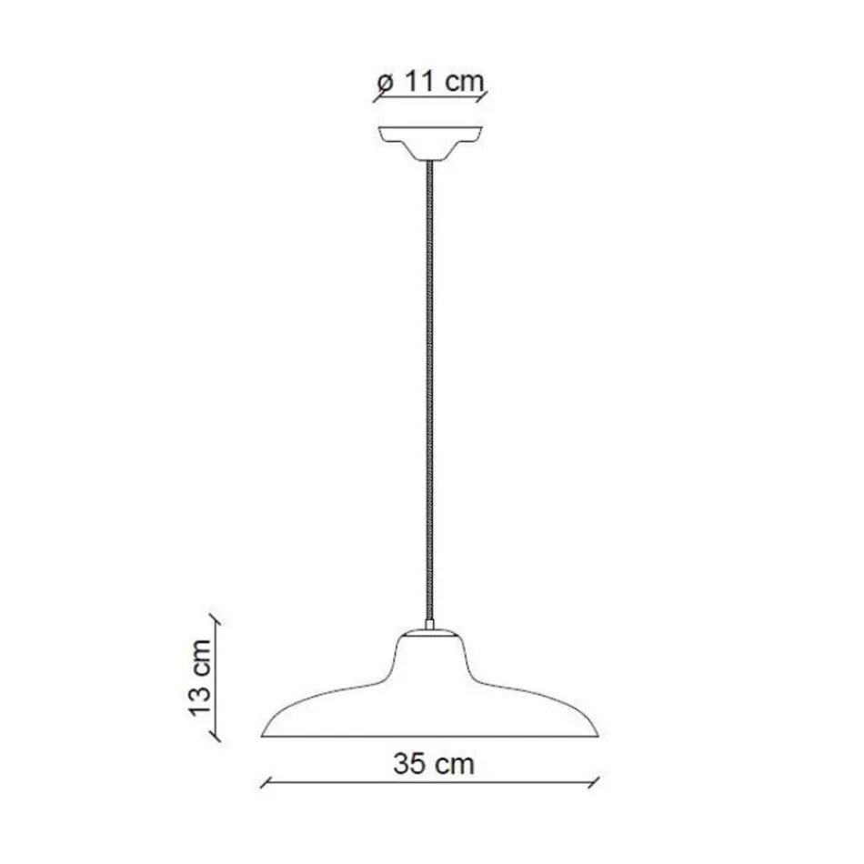 Upphängd lampa i svart keramik och järn Industriell vintagedesign - Bew Viadurini