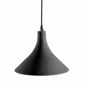 Hängande lampa i antracit stengods och vit inredning modern design - Edmondo