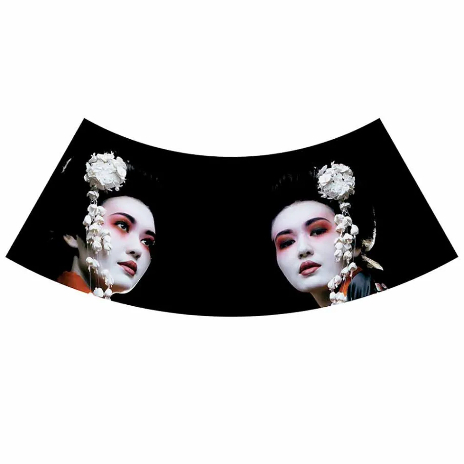 Hängande lampa i antracitlinne med inre designtryck 2 storlekar - Bramosia Viadurini