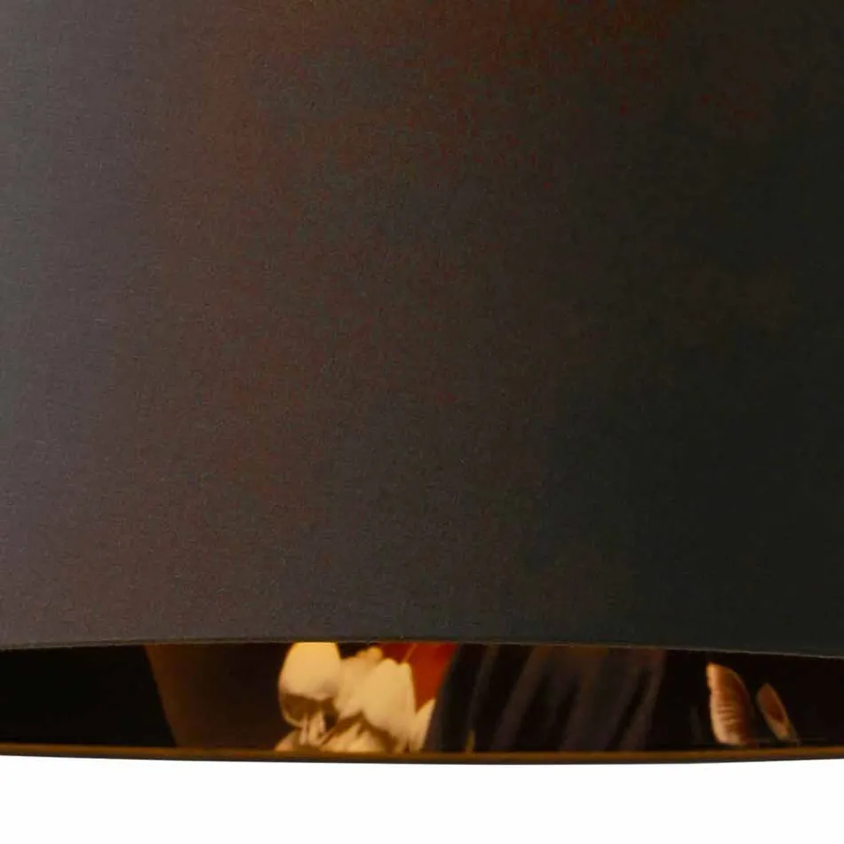 Hängande lampa i antracitlinne med inre designtryck 2 storlekar - Bramosia Viadurini