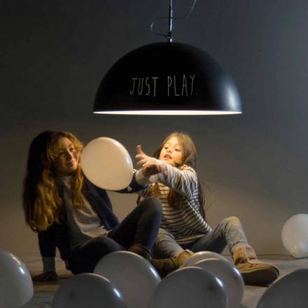 Hänglampa i harts In-es.artdesign Half Moon Modern svart tavla Viadurini