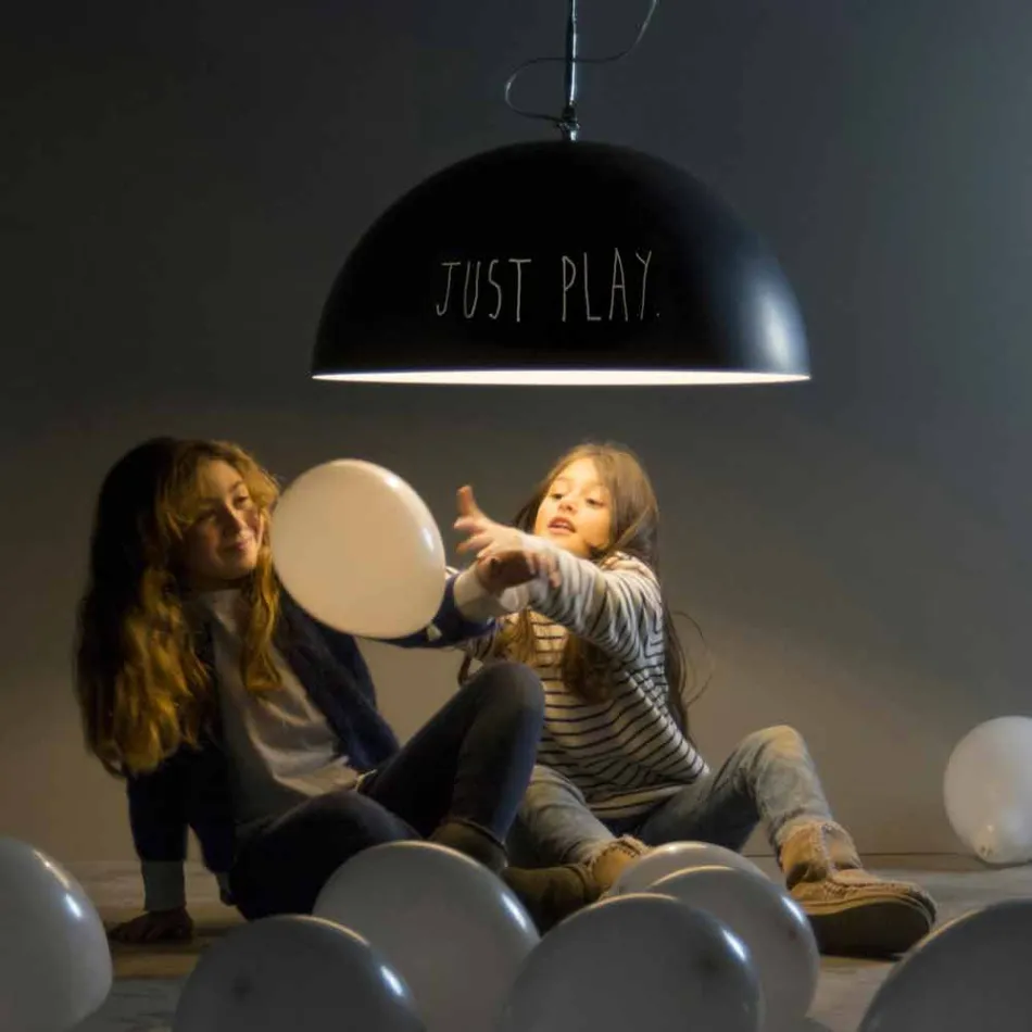 Hänglampa i harts In-es.artdesign Half Moon Modern svart tavla Viadurini