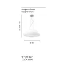 Upphängd lampa i blåst vitt glas och kromad metall - Illumina Viadurini