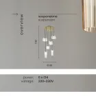 Upphängd lampa i blåst randigt glas och målad metall - Giuliano Viadurini