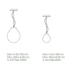 Upphängd lampa i handblåst höljt venetianskt glas - ballong Viadurini