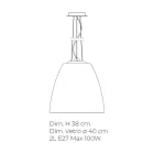 Handblåst venetiansk hänglampa i glas - Flora Viadurini