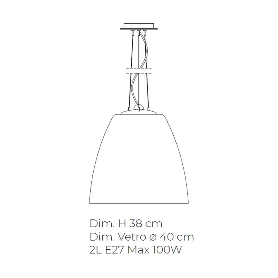 Handblåst venetiansk hänglampa i glas - Flora Viadurini