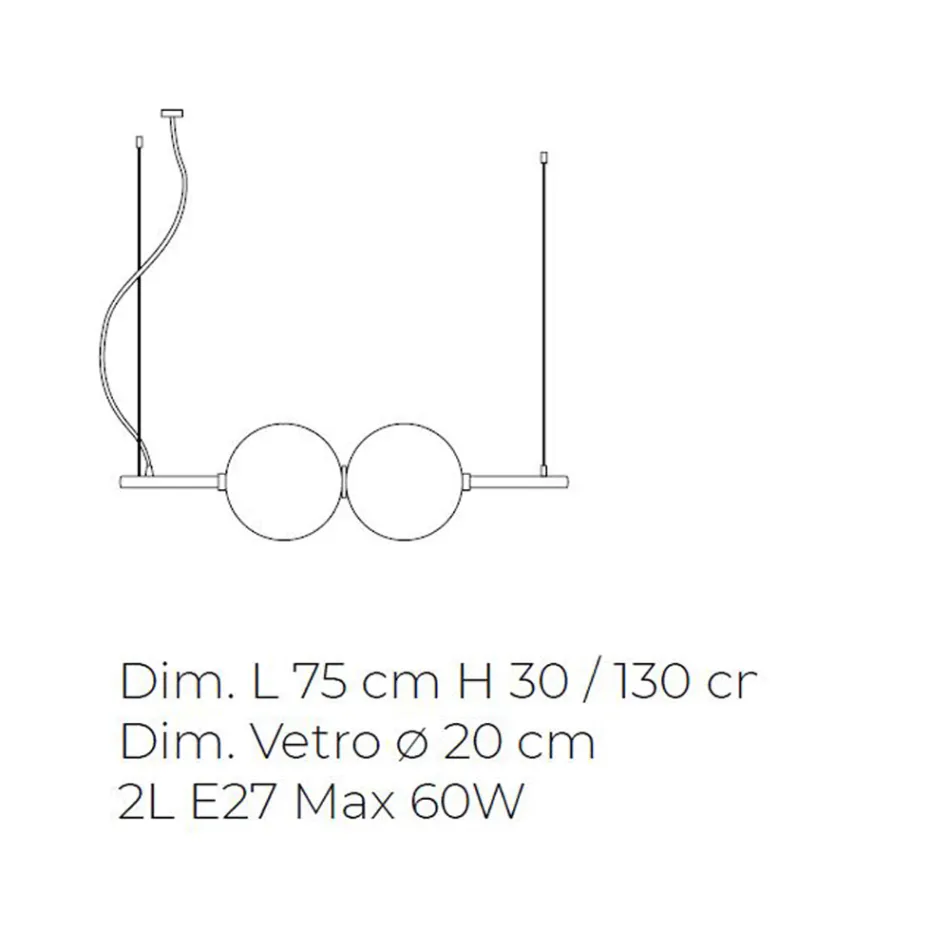 Hänglampa i handblåst venetianskt glas - Jupiter Viadurini
