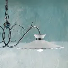 Linjär upphängd lampa 2 lampor Keramisk handgjord broderieffekt - Ravenna Viadurini