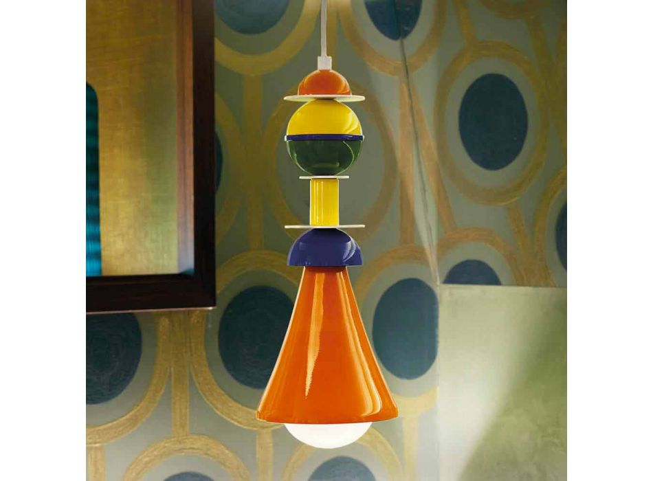 Multicolor hängande lampa Slide Otello Hängande aluminium tillverkad i Italien Viadurini