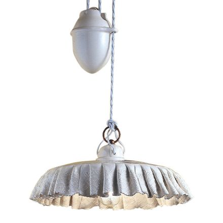 Upphängd lampa upp och ner Handgjord i keramik och metall - Modena Viadurini
