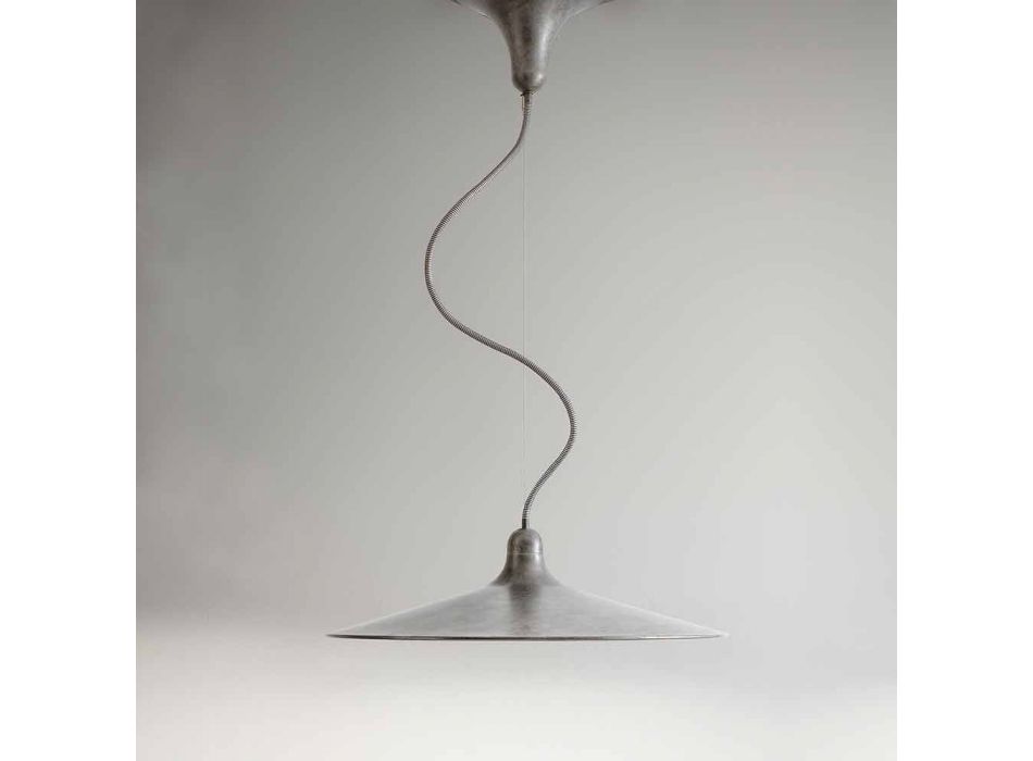 Vintage hängande lampa i aluminium tillverkad i Italien - Sassmaòr Viadurini