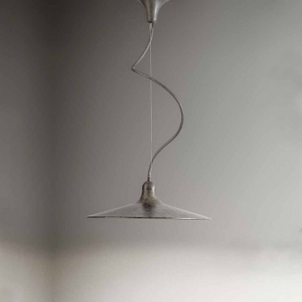 Vintage hängande lampa i aluminium tillverkad i Italien - Sassmaòr Viadurini