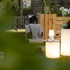 Bordslampa för utomhus- eller inomhusdesign med LED, Solar eller E27 - Tamburostar Viadurini