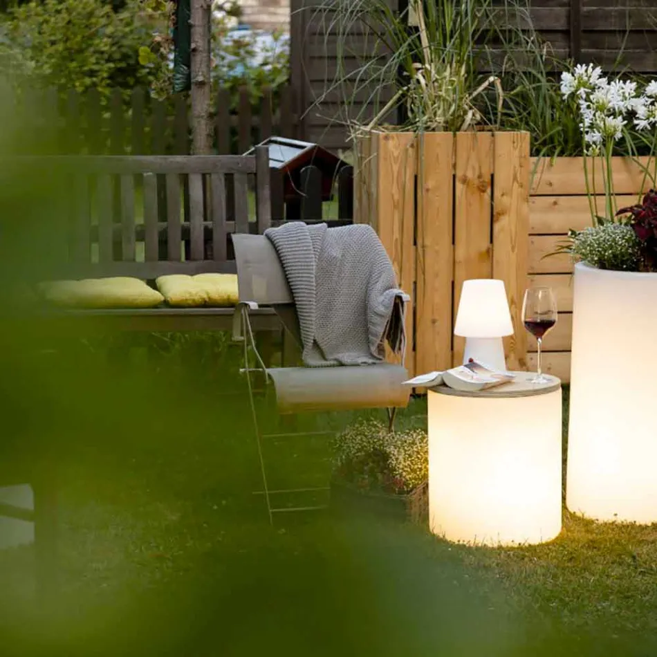 Bordslampa för utomhus- eller inomhusdesign med LED, Solar eller E27 - Tamburostar Viadurini