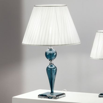 Klassisk bordslampa i handgjort Rigaton glas och metall - Fievole Viadurini