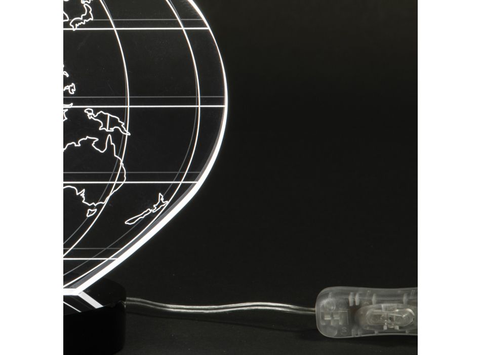 Planisphere Led bordslampa i lasergraverad akrylkristall - Rihanna Viadurini