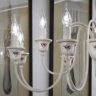 Ljuskrona 12 lampor Artisan handmålad keramik och mässing - Sanremo Viadurini