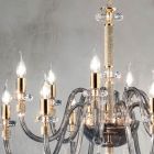 Klassisk ljuskrona 12 lampor i italienskt handgjort glas - Similo Viadurini