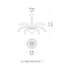 Ljuskrona 21 lampor i handgjorda Venedigglas och metall - Jason Viadurini