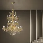 Ljuskrona 27 lampor i venetianskt glas Handgjorda i Italien - florentinska Viadurini