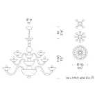 Handgjorda ljuskrona 28 lampor i blått venetianskt glas och metall - Foscarino Viadurini