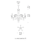 5 ljus ljuskrona i venetianskt glas och metall klassisk - florentinsk stil Viadurini
