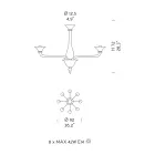 Venetiansk glaskrona 8 lampor tillverkade i Italien - Ismail Viadurini