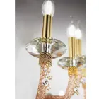 Klassisk ljuskrona med 8 ljus i blåst glas och handdetaljer - Phaedra Viadurini