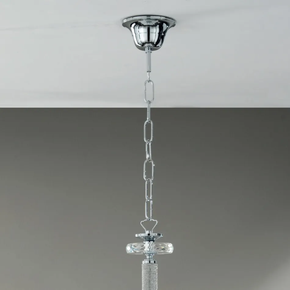 Ljuskrona 8 lampor Klassisk italiensk glas handgjord kricka - Similo Viadurini