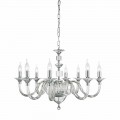 Chandelier 8 desgin lampor glas med Cristallo Ivy dekorationer