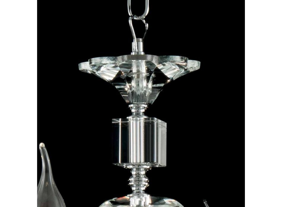 Chandelier 8 desgin lampor glas med Cristallo Ivy dekorationer Viadurini