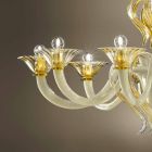 15 ljuskronor i vitt och guld venetianskt glas, tillverkad i Italien - Agustina Viadurini