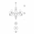 Ljuskrona med 16 lampor handgjorda i Venedigglas, tillverkad i Italien - Milagros Viadurini