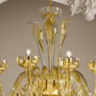 16 Ljuskrona i venetianskt glas och guld, handgjord i Italien - Regina Viadurini