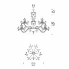 Ljuskrona med 27 lampor i vitt Venedigglas, handgjord i Italien - Regina Viadurini