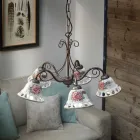 Handgjord keramik 3 eller 5 ljus ljuskrona med Passanastri - Neapel Viadurini