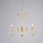 5-ljuskrona i metall och kristall för dramatisk belysning – Perla Viadurini
