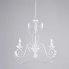 5-ljuskrona i metall och kristall för dramatisk belysning – Perla Viadurini