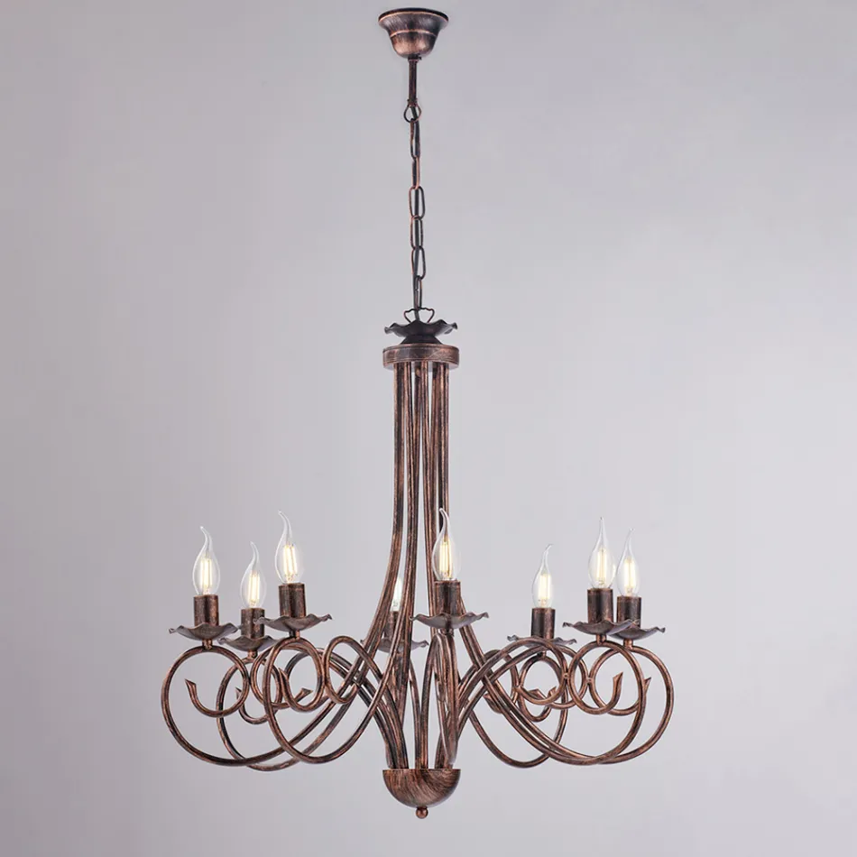 Femljuskrona i metall och glas för ett balanserat och diffust ljus – Laguna Viadurini