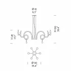 6 ljus handgjord ljuskrona i Venedig tillverkad i Italien - Bernadette Viadurini