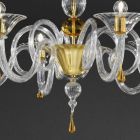 6 ljus handgjord ljuskrona i venetiansk glas, tillverkad i Italien - Margherita Viadurini