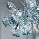 9 ljuskrona med ljus venetiansk glas, handgjord i Italien - Diamonique Viadurini