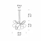 9 ljuskrona med ljus venetiansk glas, handgjord i Italien - Diamonique Viadurini