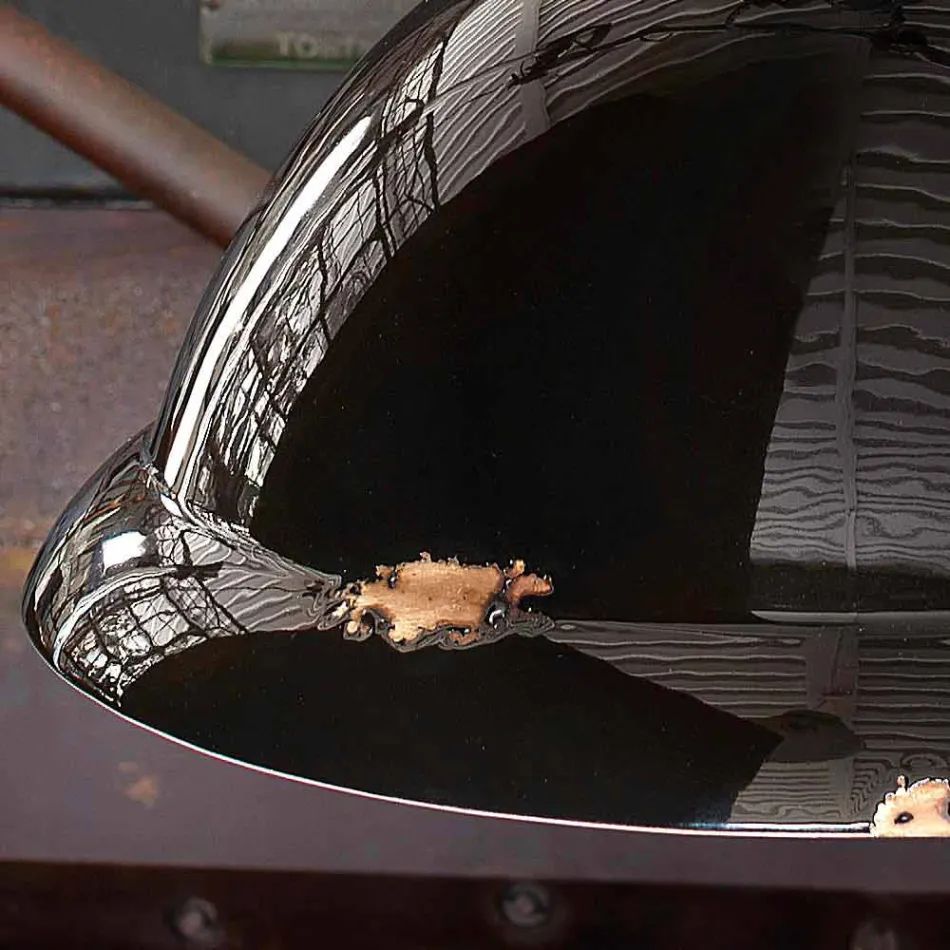 Ljuskrona klocka vintage keramik och metall Angela Ferroluce Viadurini