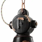 Ljuskrona klocka vintage keramik och metall Angela Ferroluce Viadurini