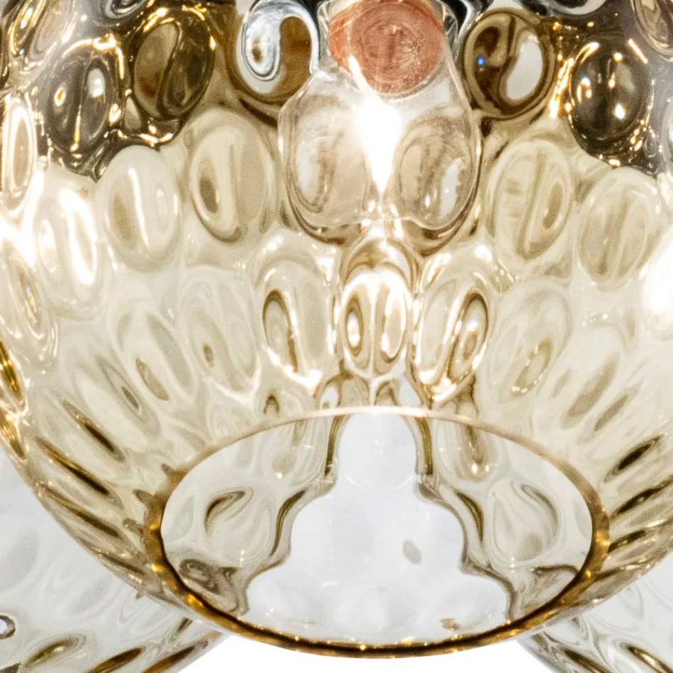 Tre-ljus venetiansk glasbukettkrona tillverkad i Italien - Lucilla Viadurini