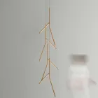 Upphängd ljuskrona med unik trärosett tillverkad i Italien - Orlov Viadurini