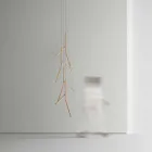 Upphängd ljuskrona med unik trärosett tillverkad i Italien - Orlov Viadurini